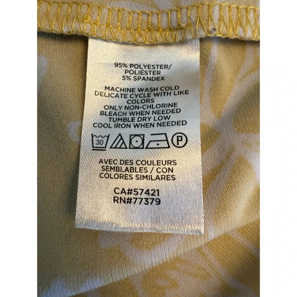 Ann Taylor Dress Women's Small Yellow White Floral Fit and Flare Knee Length‎